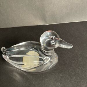 Vintage Bird Quality Art Glass- Princess House‎ Crystal Duck Figurine 4.5"x2.25"